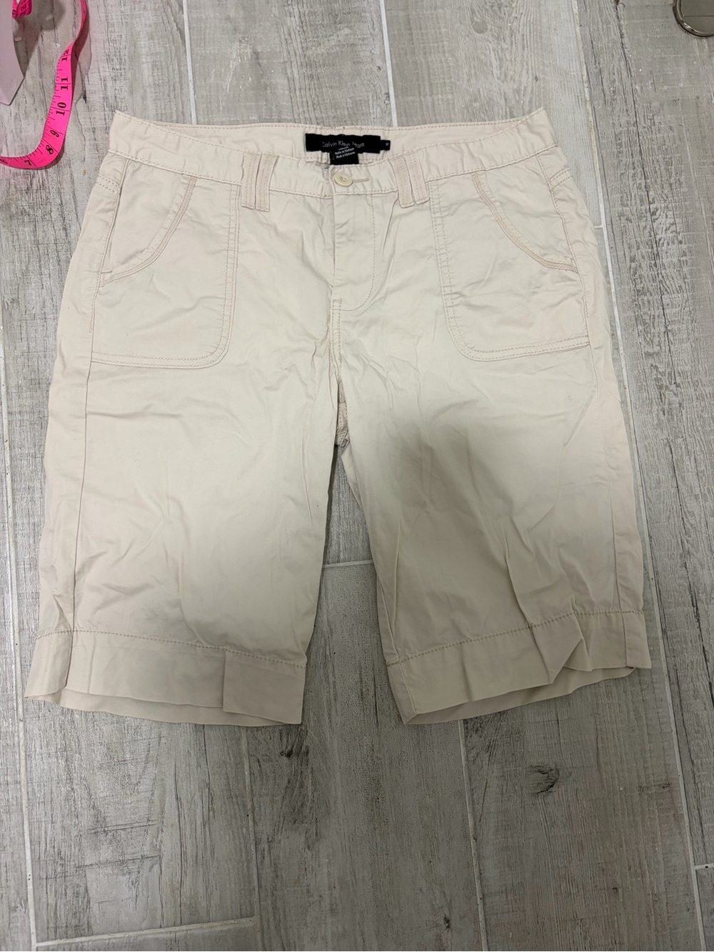 Calvin Klein Jeans Cream Bermuda Shorts